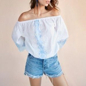 Express : Crochet off the shoulder blouse